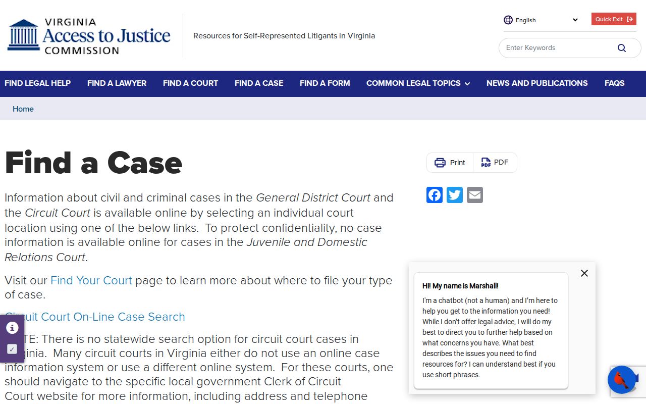 Virginia court search coverage for Leesburg criminal records