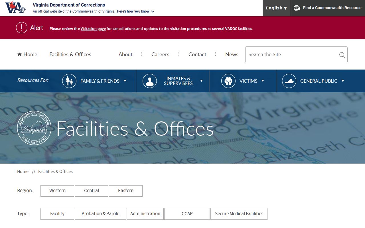 Loudoun County criminal supervision office directory from VADOC