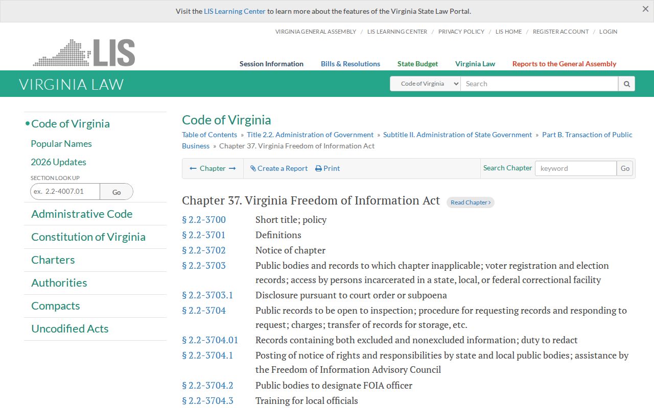 Purcellville criminal records under the Virginia FOIA statute